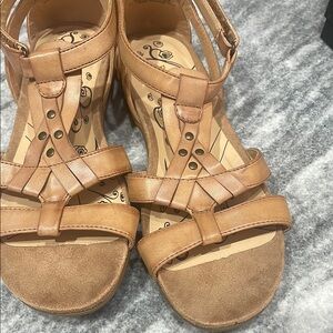 BareTraps Tan Gladiator Sandals with Cushioned Footbed
